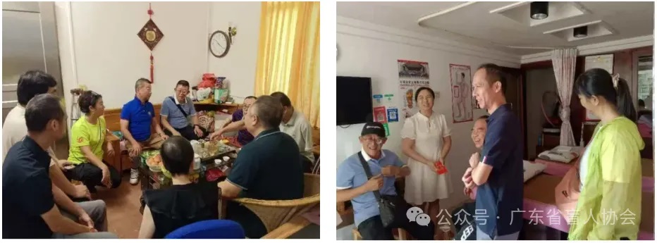 图为韶关市盲协赠送月饼现场
